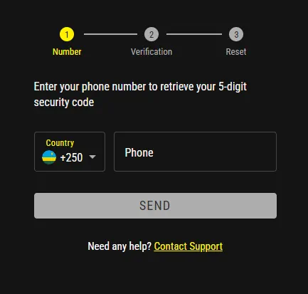 Winner Bet Password Recovery